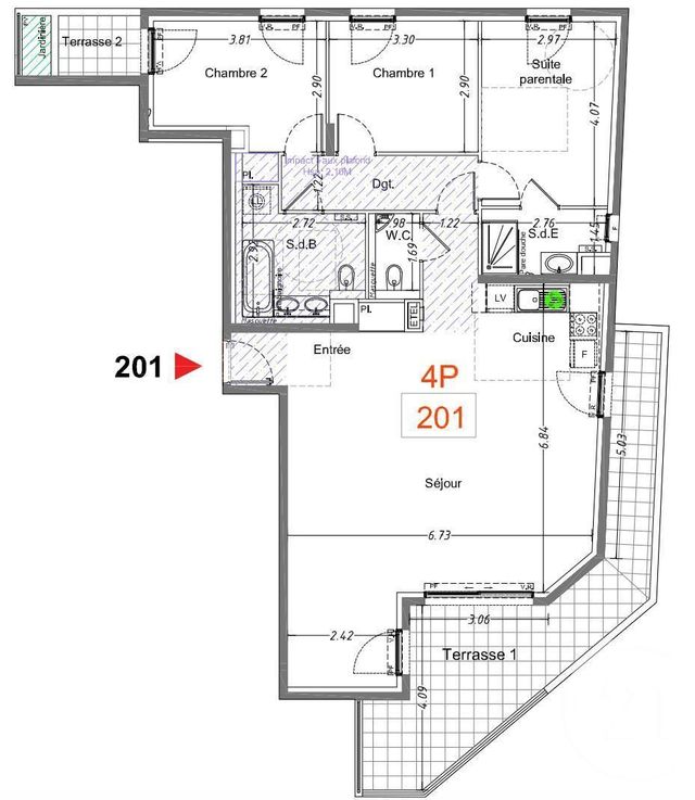 Appartement F4 &agrave; vendre - 4 pi&egrave;ces - 84,71 m2 - Cagnes Sur Mer - 06 - PROVENCE-ALPES-COTE-D-AZUR