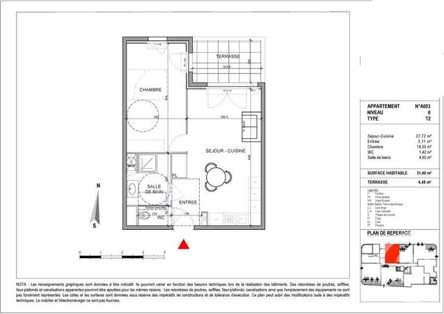 Appartement T2 à vendre - 2 pièces - 51,40 m2 - Cagnes Sur Mer - 06 - PROVENCE-ALPES-COTE-D-AZUR