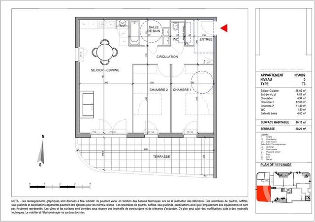 Appartement T3 à vendre - 3 pièces - 66,13 m2 - Cagnes Sur Mer - 06 - PROVENCE-ALPES-COTE-D-AZUR