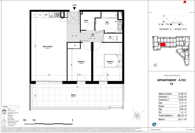 Appartement T3 à vendre - 3 pièces - 66,12 m2 - Villeneuve Loubet - 06 - PROVENCE-ALPES-COTE-D-AZUR