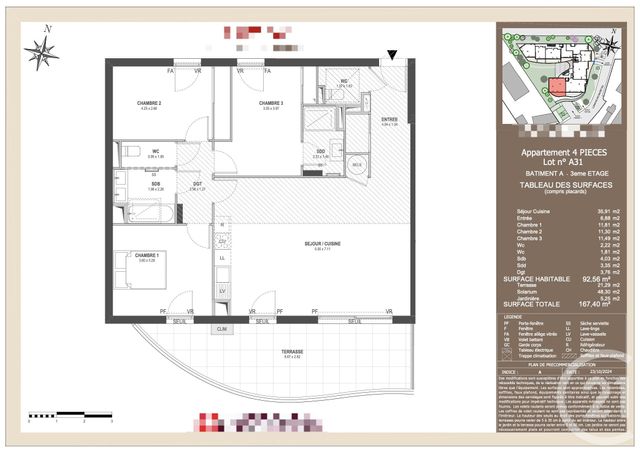 Appartement T3 à vendre - 4 pièces - 92,56 m2 - Villeneuve Loubet - 06 - PROVENCE-ALPES-COTE-D-AZUR