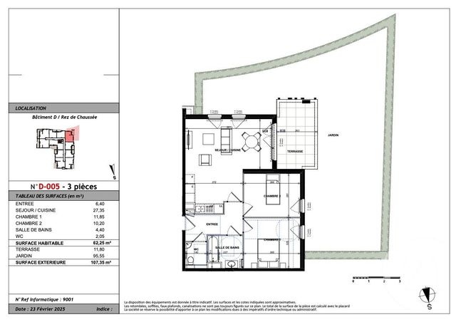 Appartement T3 à vendre - 3 pièces - 62,25 m2 - Antibes - 06 - PROVENCE-ALPES-COTE-D-AZUR