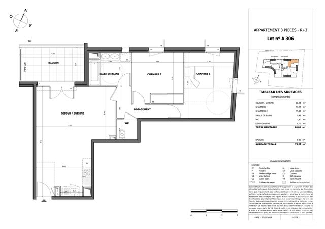 Appartement T3 à vendre - 3 pièces - 66,80 m2 - Antibes - 06 - PROVENCE-ALPES-COTE-D-AZUR