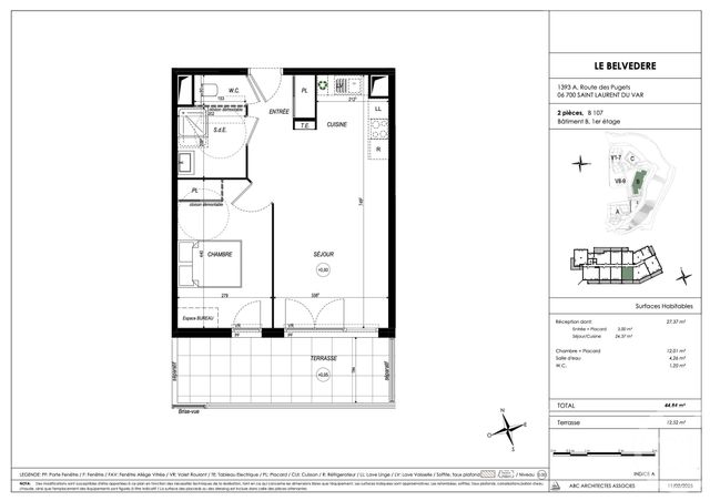 Appartement à vendre - 2 pièces - 44,84 m2 - St Laurent Du Var - 06 - PROVENCE-ALPES-COTE-D-AZUR