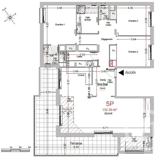 Appartement F4 à vendre - 4 pièces - 132 m2 - St Laurent Du Var - 06 - PROVENCE-ALPES-COTE-D-AZUR