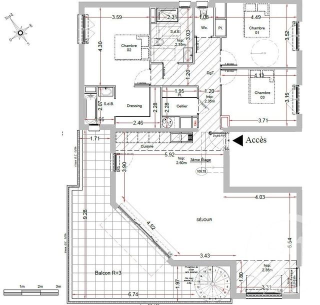 Appartement F4 à vendre - 4 pièces - 135 m2 - St Laurent Du Var - 06 - PROVENCE-ALPES-COTE-D-AZUR