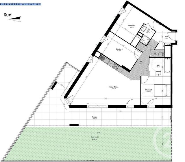 Appartement F2 à vendre - 2 pièces - 46,78 m2 - St Laurent Du Var - 06 - PROVENCE-ALPES-COTE-D-AZUR