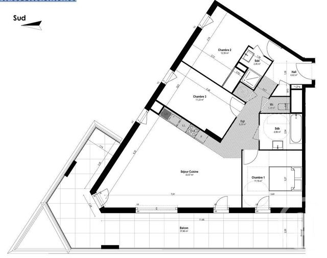 Appartement F3 à vendre - 4 pièces - 88,01 m2 - St Laurent Du Var - 06 - PROVENCE-ALPES-COTE-D-AZUR