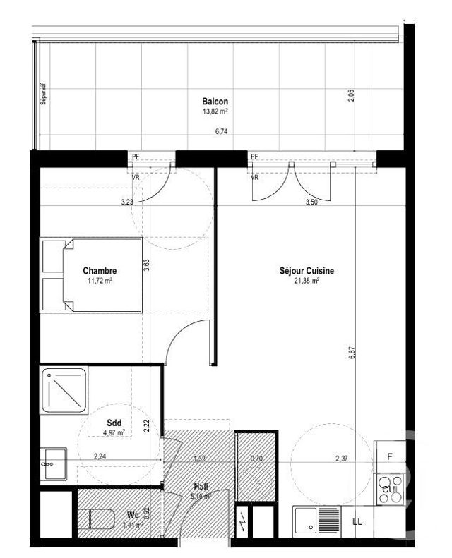 Appartement F2 à vendre - 2 pièces - 55,50 m2 - St Laurent Du Var - 06 - PROVENCE-ALPES-COTE-D-AZUR