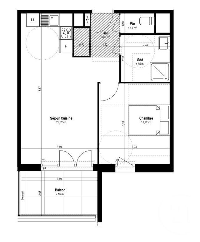 Appartement F2 à vendre - 2 pièces - 44,59 m2 - St Laurent Du Var - 06 - PROVENCE-ALPES-COTE-D-AZUR