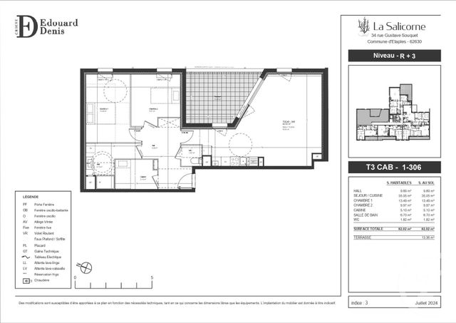 Appartement F4 &agrave; vendre - 4 pi&egrave;ces - 82 m2 - Etaples - 62 - NORD-PAS-DE-CALAIS