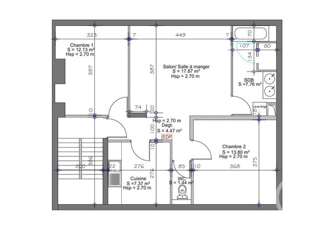 Appartement F3 &agrave; louer - 3 pi&egrave;ces - 64 m2 - Abbeville - 80 - PICARDIE