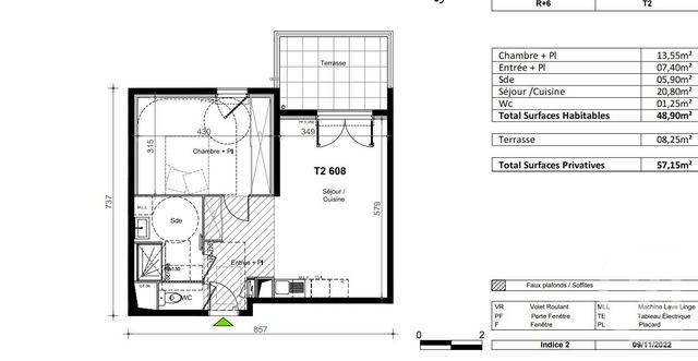 Appartement T2 &agrave; vendre - 2 pi&egrave;ces - 48,90 m2 - Sete - 34 - LANGUEDOC-ROUSSILLON