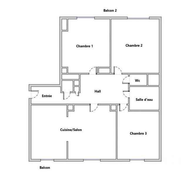 Appartement T4 &agrave; louer - 4 pi&egrave;ces - 80,76 m2 - Grenoble - 38 - RHONE-ALPES