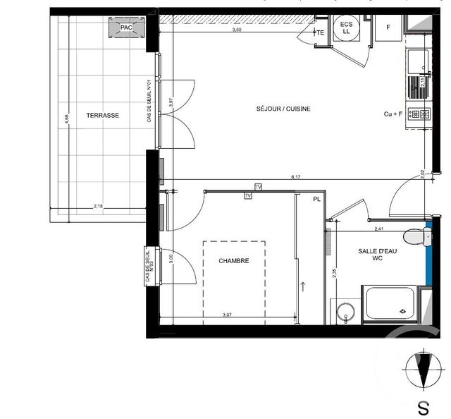 Appartement F2 &agrave; louer - 2 pi&egrave;ces - 41,80 m2 - Beziers - 34 - LANGUEDOC-ROUSSILLON
