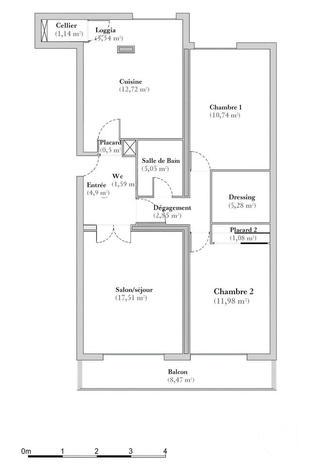 Appartement T3 &agrave; vendre - 3 pi&egrave;ces - 69,81 m2 - Montpellier - 34 - LANGUEDOC-ROUSSILLON