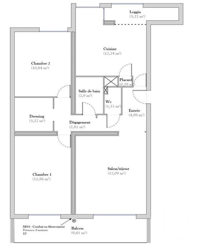 Appartement T3 &agrave; vendre - 3 pi&egrave;ces - 68,24 m2 - Montpellier - 34 - LANGUEDOC-ROUSSILLON