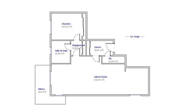 Appartement F2 &agrave; vendre - 2 pi&egrave;ces - 48,98 m2 - Montpellier - 34 - LANGUEDOC-ROUSSILLON