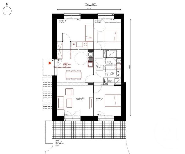 Maison &agrave; vendre - 4 pi&egrave;ces - 82,71 m2 - Neufchatel Hardelot - 62 - NORD-PAS-DE-CALAIS