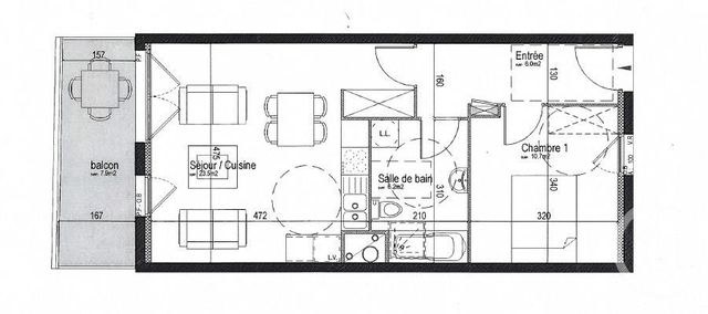 Appartement T3 &agrave; vendre - 2 pi&egrave;ces - 50,72 m2 - Mons En Baroeul - 59 - NORD-PAS-DE-CALAIS