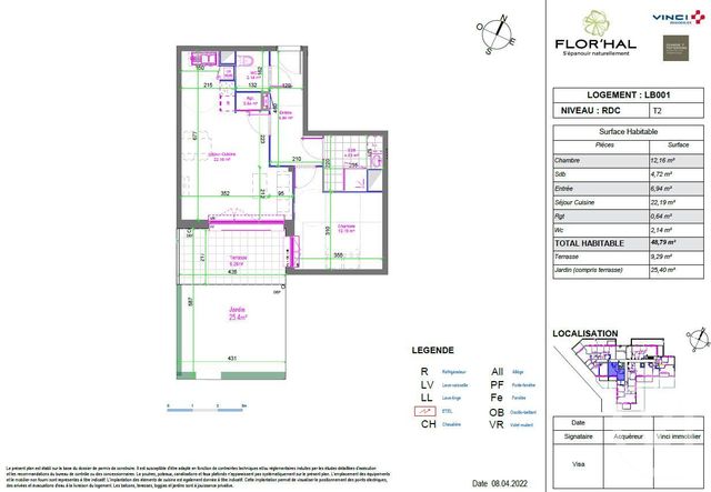 Appartement T2 &agrave; vendre - 2 pi&egrave;ces - 48,79 m2 - Wasquehal - 59 - NORD-PAS-DE-CALAIS