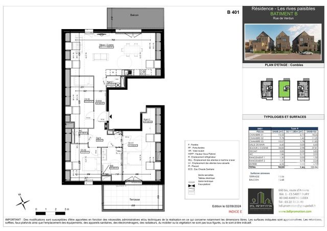 Appartement F4 à vendre - 4 pièces - 94,02 m2 - Amiens - 80 - PICARDIE