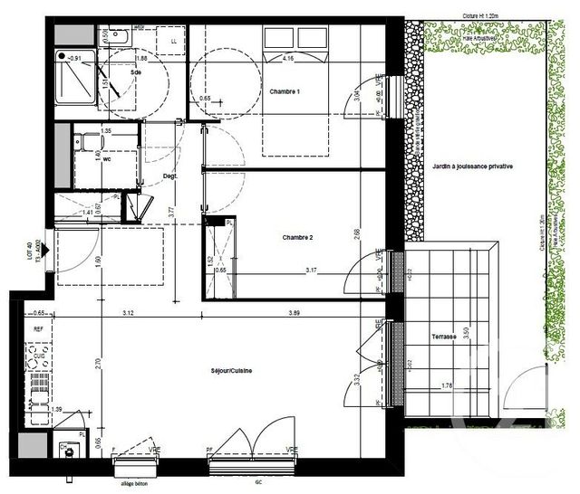 Appartement T3 &agrave; vendre - 3 pi&egrave;ces - 63,20 m2 - Theix Noyalo - 56 - BRETAGNE