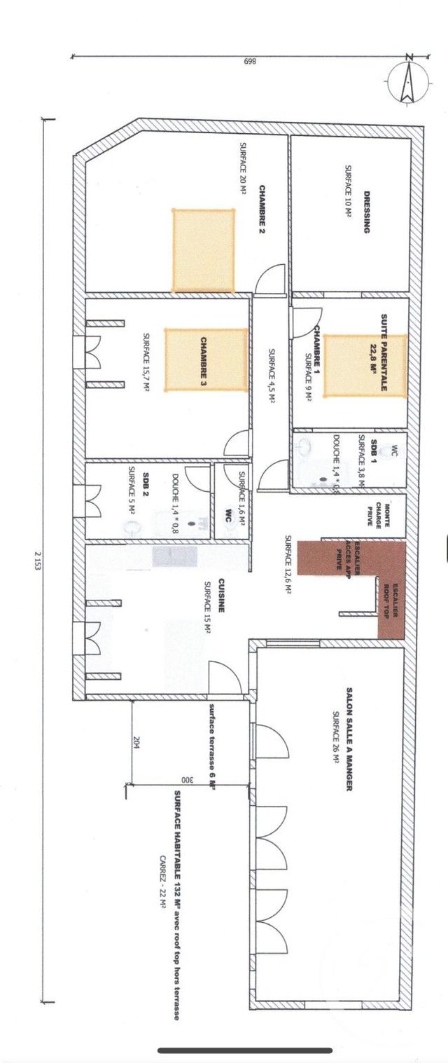 Appartement F6 à vendre - 5 pièces - 95 m2 - Arcachon - 33 - AQUITAINE