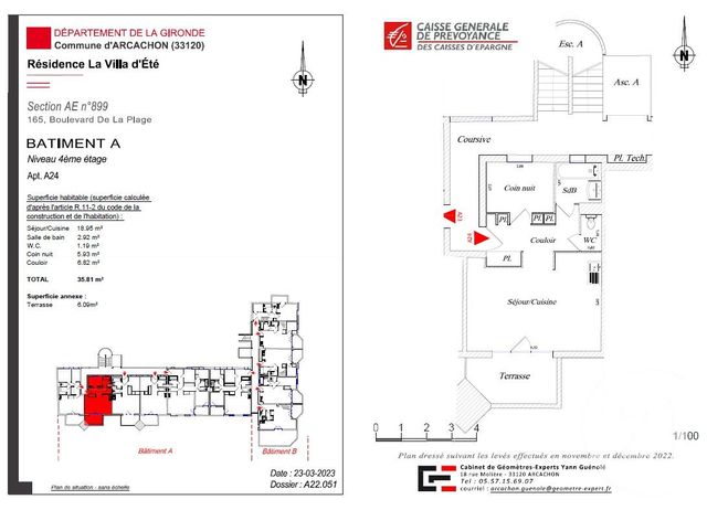Appartement F2 &agrave; vendre - 2 pi&egrave;ces - 35,81 m2 - Arcachon - 33 - AQUITAINE