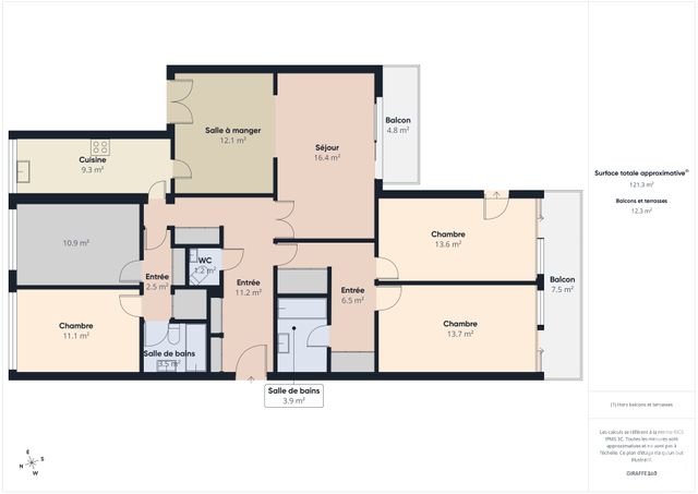 Appartement F5 &agrave; vendre - 5 pi&egrave;ces - 118,75 m2 - Fontenay Aux Roses - 92 - ILE-DE-FRANCE