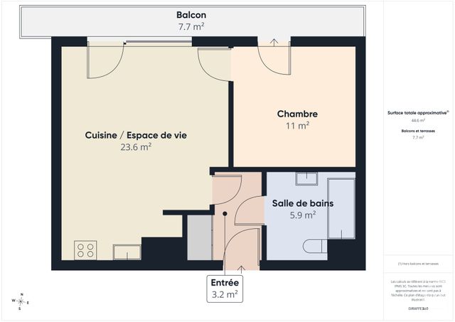 Appartement F2 &agrave; vendre - 2 pi&egrave;ces - 44,13 m2 - Bagneux - 92 - ILE-DE-FRANCE