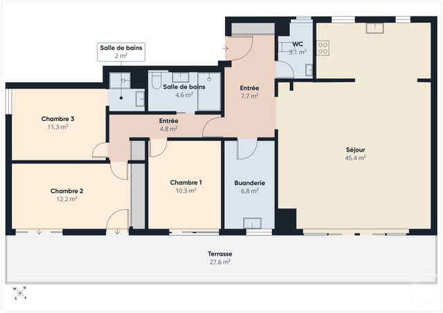 Appartement F4 &agrave; vendre - 4 pi&egrave;ces - 110,12 m2 - Le Plessis Robinson - 92 - ILE-DE-FRANCE