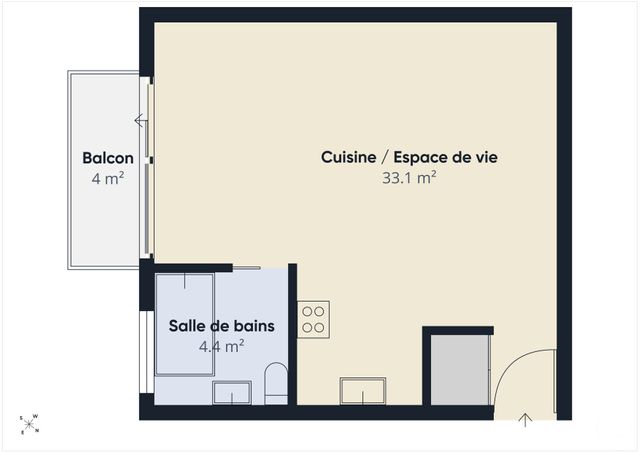 Appartement F1 &agrave; vendre - 1 pi&egrave;ce - 37,45 m2 - Fontenay Aux Roses - 92 - ILE-DE-FRANCE