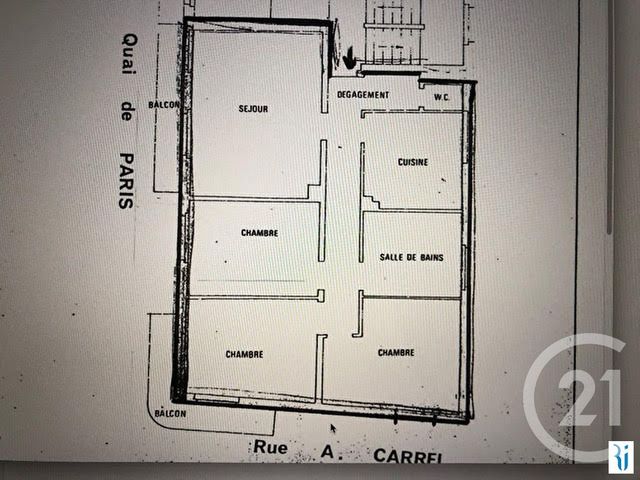 Appartement F4 &agrave; louer - 4 pi&egrave;ces - 85,31 m2 - Rouen - 76 - HAUTE-NORMANDIE