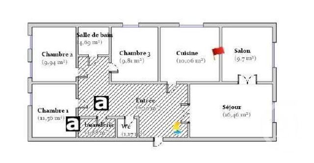 Appartement F4 &agrave; vendre - 5 pi&egrave;ces - 84,53 m2 - Rouen - 76 - HAUTE-NORMANDIE