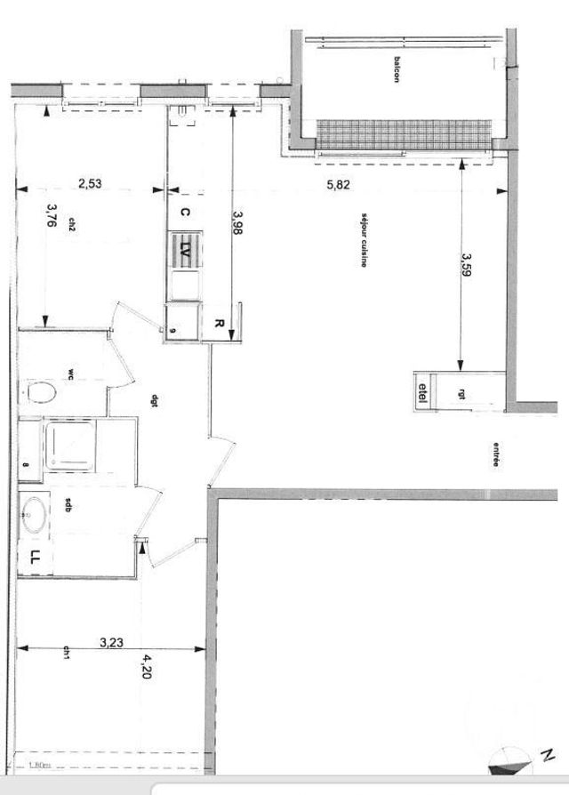 Appartement F3 &agrave; louer - 3 pi&egrave;ces - 66,04 m2 - Rouen - 76 - HAUTE-NORMANDIE
