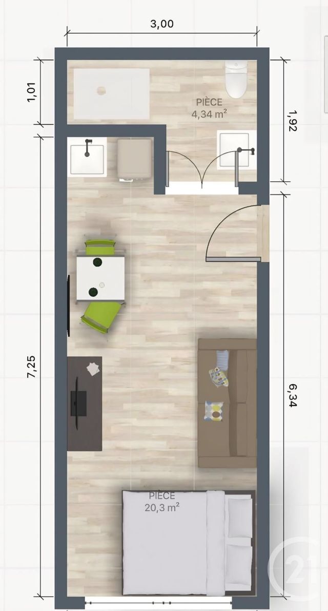 Appartement Studio &agrave; vendre - 1 pi&egrave;ce - 22 m2 - Lormont - 33 - AQUITAINE