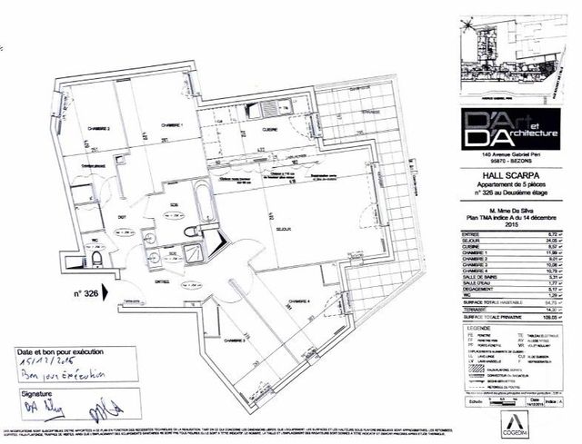 Appartement &agrave; vendre - 5 pi&egrave;ces - 95 m2 - Bezons - 95 - ILE-DE-FRANCE