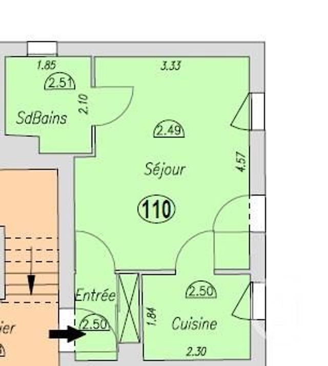 Appartement F1 à vendre - 1 pièce - 26,60 m2 - Epernon - 28 - CENTRE