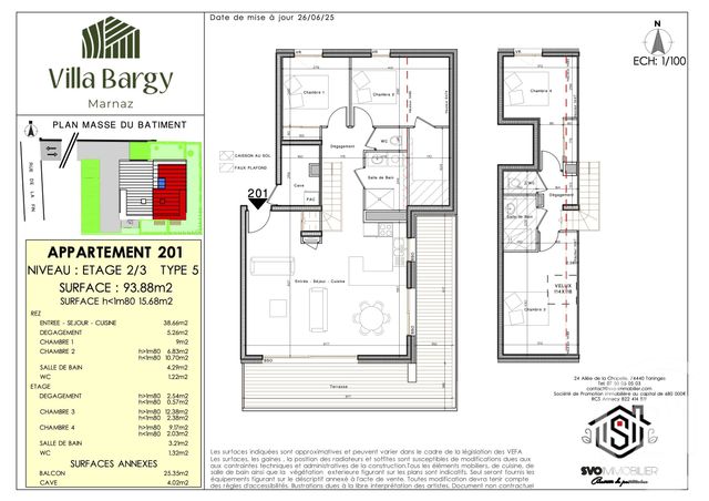 Appartement T5 à vendre - 5 pièces - 93,88 m2 - Marnaz - 74 - RHONE-ALPES