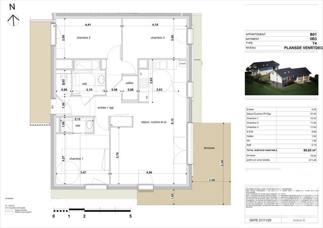 Appartement F4 &agrave; vendre - 4 pi&egrave;ces - 86,83 m2 - La Riviere Enverse - 74 - RHONE-ALPES