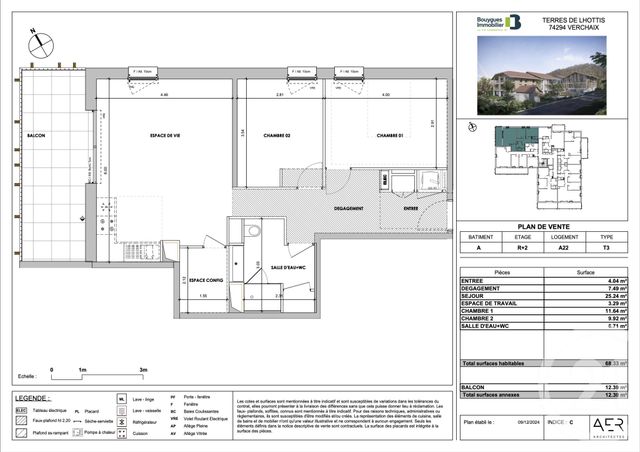 Appartement F3 à vendre - 3 pièces - 68,33 m2 - Verchaix - 74 - RHONE-ALPES