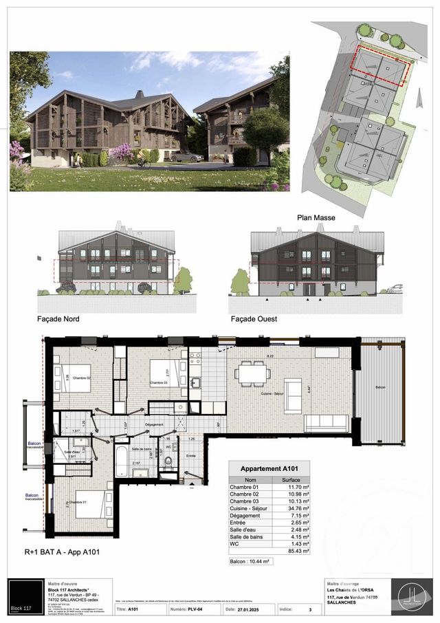 Appartement F4 à vendre - 4 pièces - 85,43 m2 - Morillon - 74 - RHONE-ALPES
