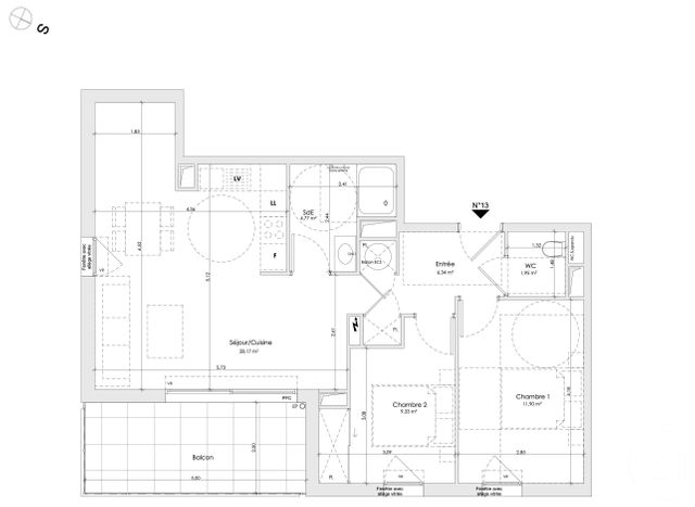 Appartement F3 &agrave; vendre - 3 pi&egrave;ces - 62,46 m2 - Antibes - 06 - PROVENCE-ALPES-COTE-D-AZUR