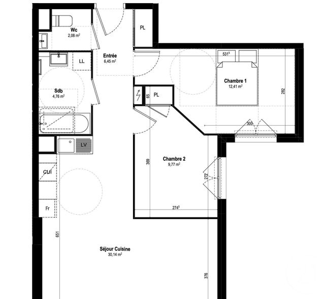 Appartement F3 &agrave; vendre - 3 pi&egrave;ces - 65,61 m2 - Antibes - 06 - PROVENCE-ALPES-COTE-D-AZUR