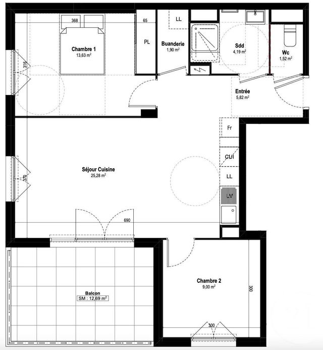 Appartement F3 &agrave; vendre - 3 pi&egrave;ces - 63,84 m2 - Antibes - 06 - PROVENCE-ALPES-COTE-D-AZUR