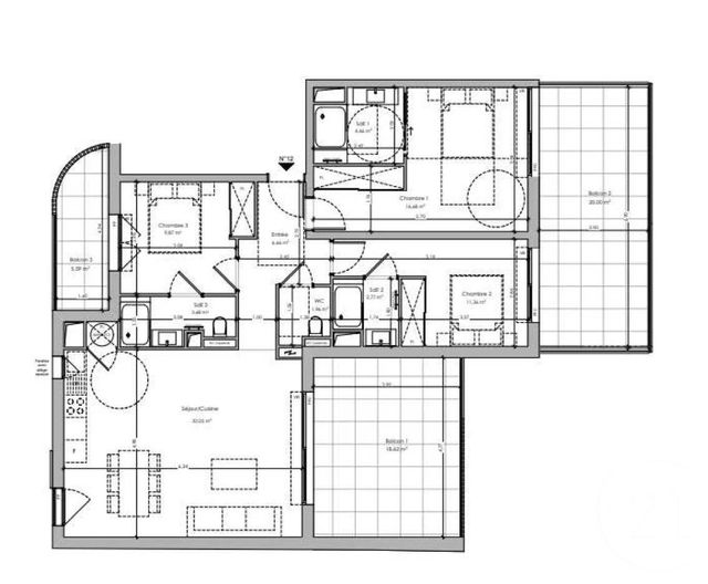 Appartement F4 &agrave; vendre - 4 pi&egrave;ces - 91,43 m2 - Cannes - 06 - PROVENCE-ALPES-COTE-D-AZUR