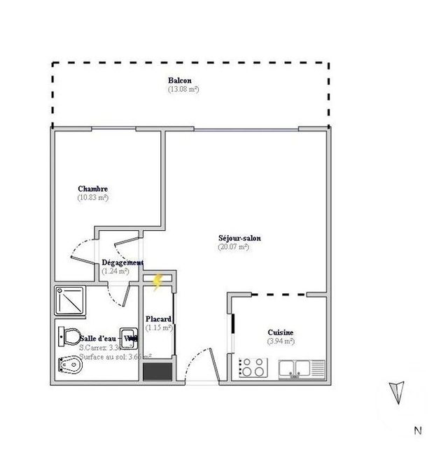 Appartement F2 &agrave; vendre - 2 pi&egrave;ces - 40,59 m2 - Antibes - 06 - PROVENCE-ALPES-COTE-D-AZUR