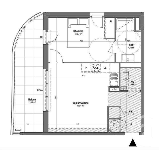 Appartement à vendre - 2 pièces - 41,32 m2 - Villeneuve Loubet - 06 - PROVENCE-ALPES-COTE-D-AZUR