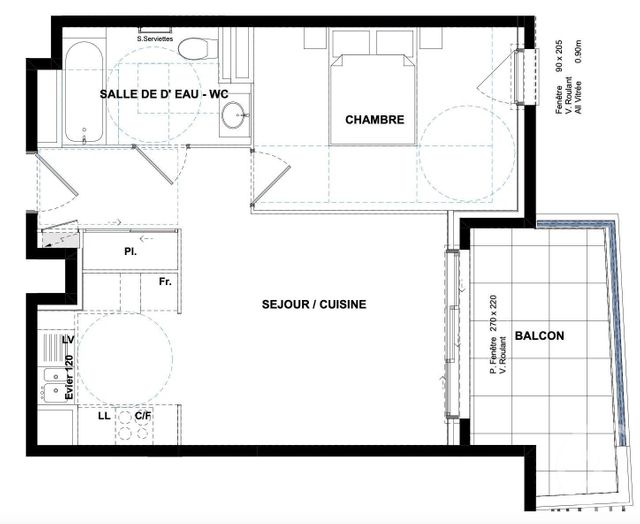 Appartement F2 à vendre - 2 pièces - 44 m2 - Antibes - 06 - PROVENCE-ALPES-COTE-D-AZUR